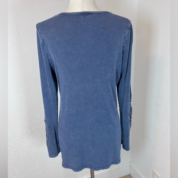 Torrid Cotton Modal Rib Scoop Neck Crochet Long Sleeve Top - Picture 8 of 9